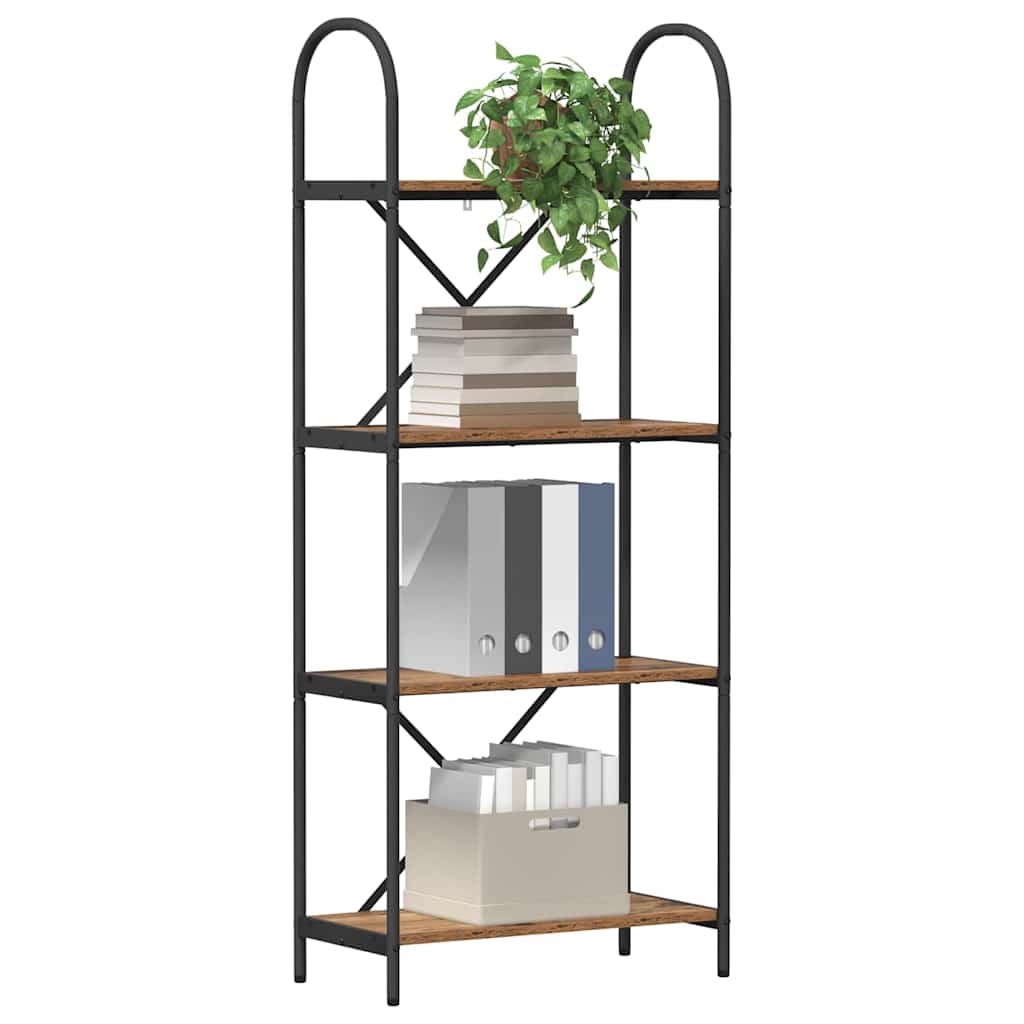 Bookshelf 4-Tier 60 x 30 x 146 cm Engineered wood Smoked Oak