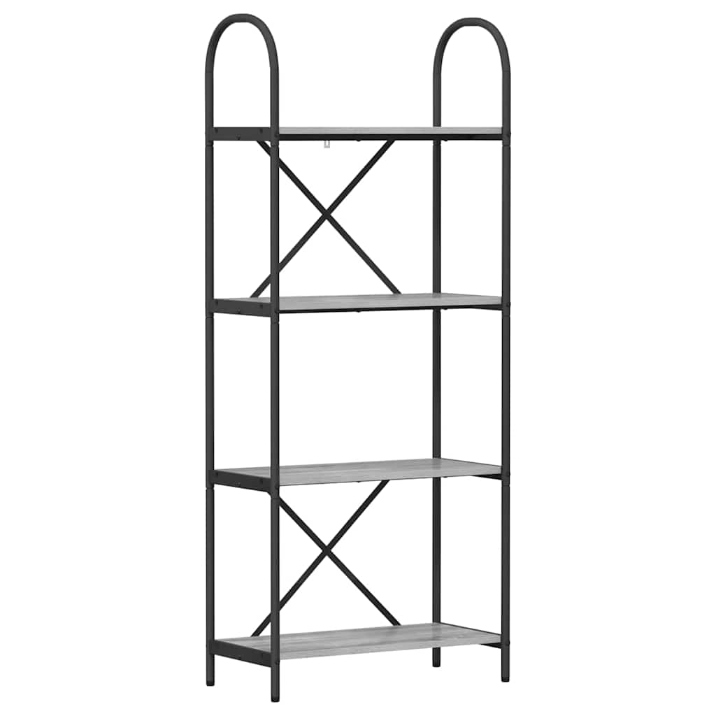 Bookshelf 4-Tier 60 x 30 x 146 cm Engineered wood Grey Sonoma