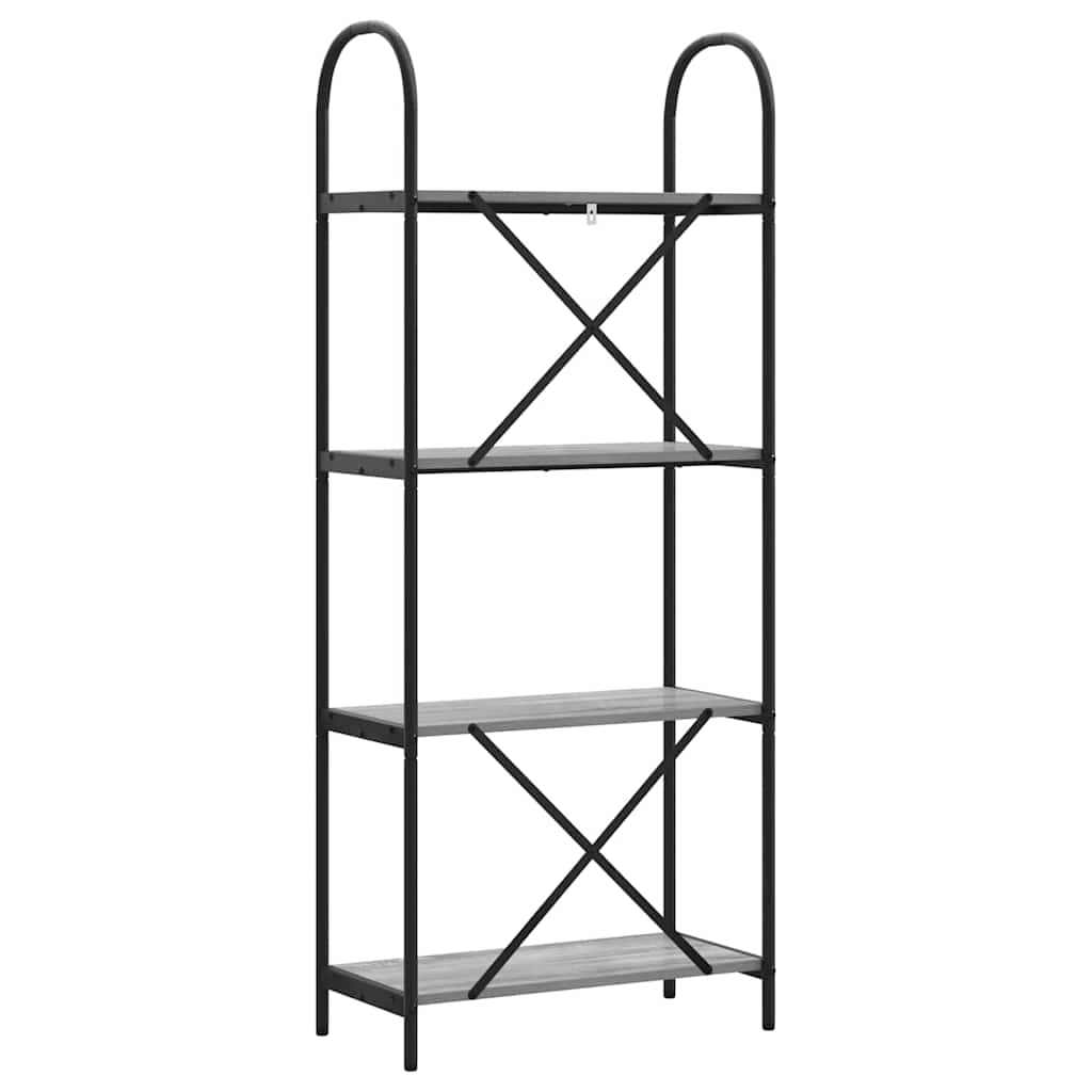 Bookshelf 4-Tier 60 x 30 x 146 cm Engineered wood Grey Sonoma
