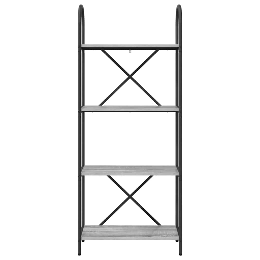 Bookshelf 4-Tier 60 x 30 x 146 cm Engineered wood Grey Sonoma