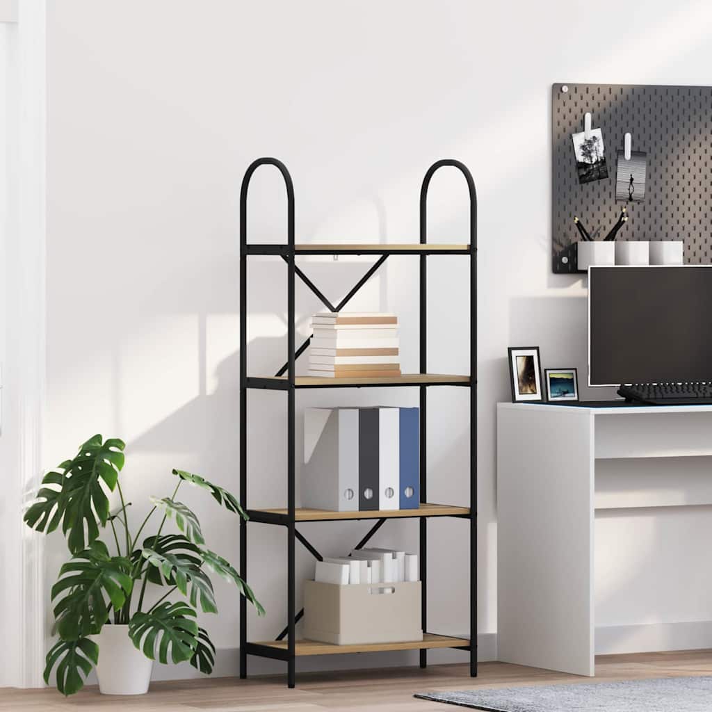 Bookshelf 4-Tier 60 x 30 x 146 cm Engineered wood Artisan Oak