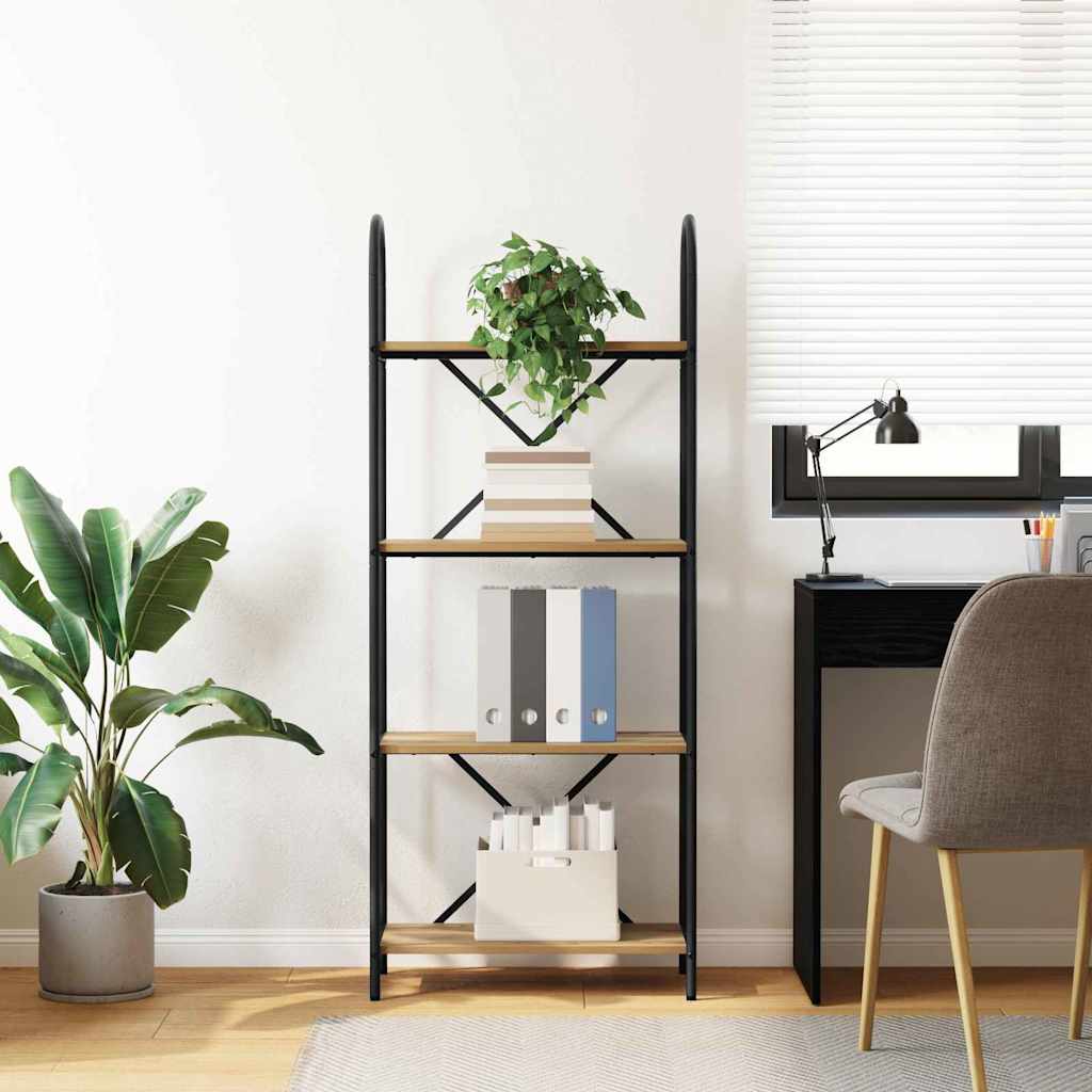 Bookshelf 4-Tier 60 x 30 x 146 cm Engineered wood Artisan Oak