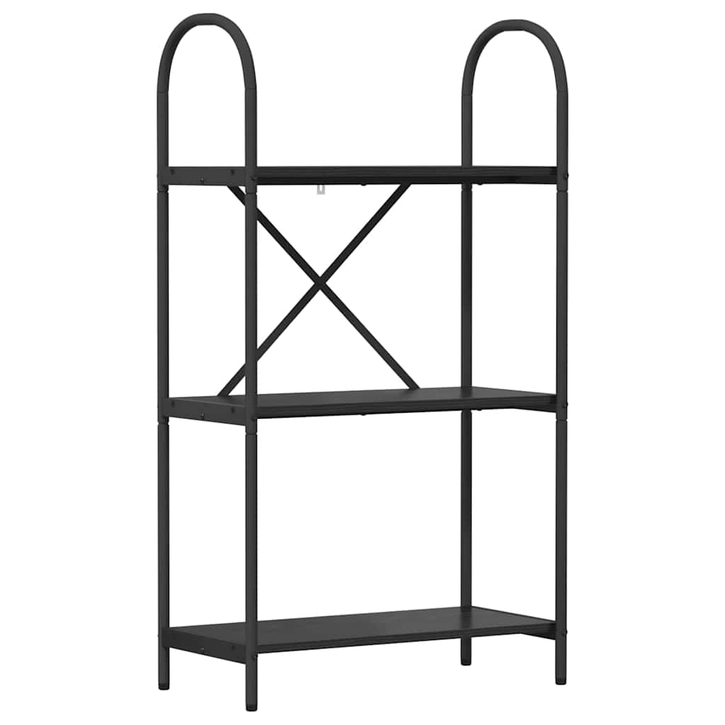 Bookshelf 3-Tier 60 x 30 x 109 cm Engineered wood Black Oak