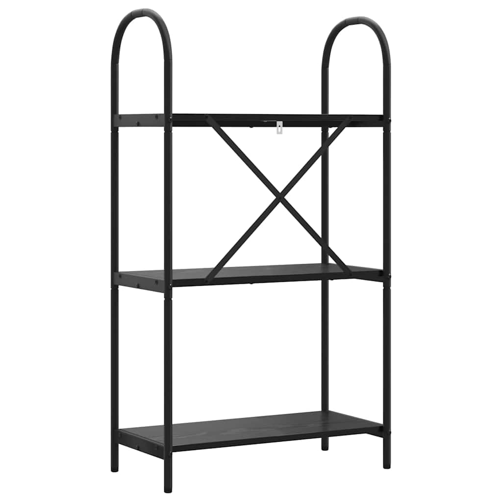 Bookshelf 3-Tier 60 x 30 x 109 cm Engineered wood Black Oak