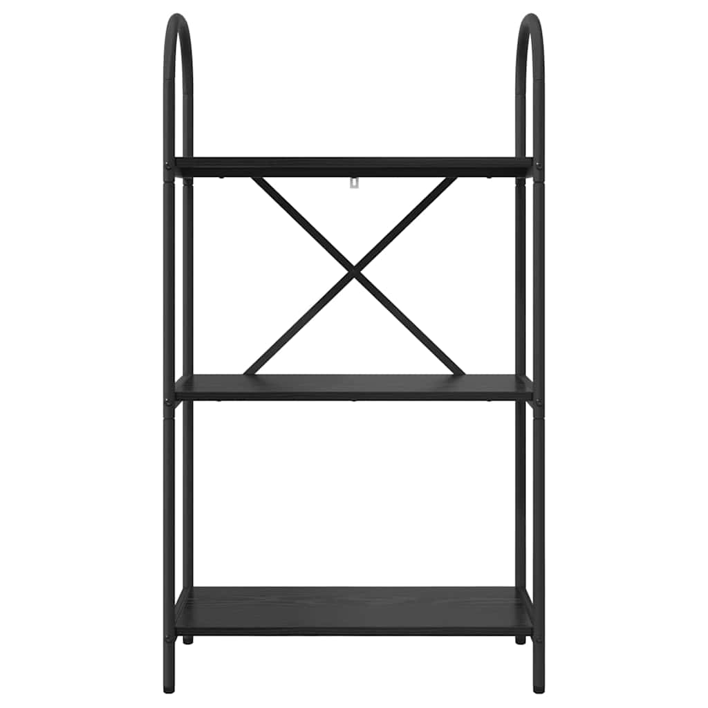 Bookshelf 3-Tier 60 x 30 x 109 cm Engineered wood Black Oak