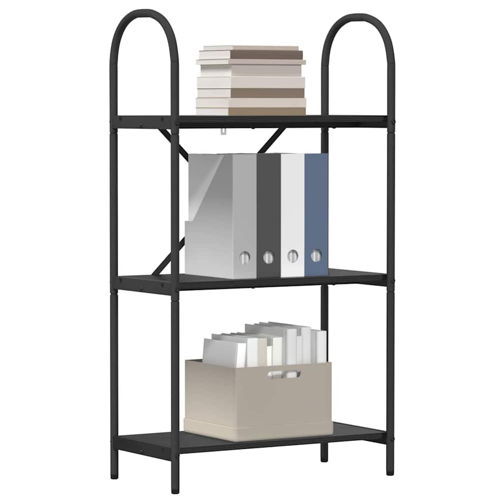 Bookshelf 3-Tier 60 x 30 x 109 cm Engineered wood Black Oak