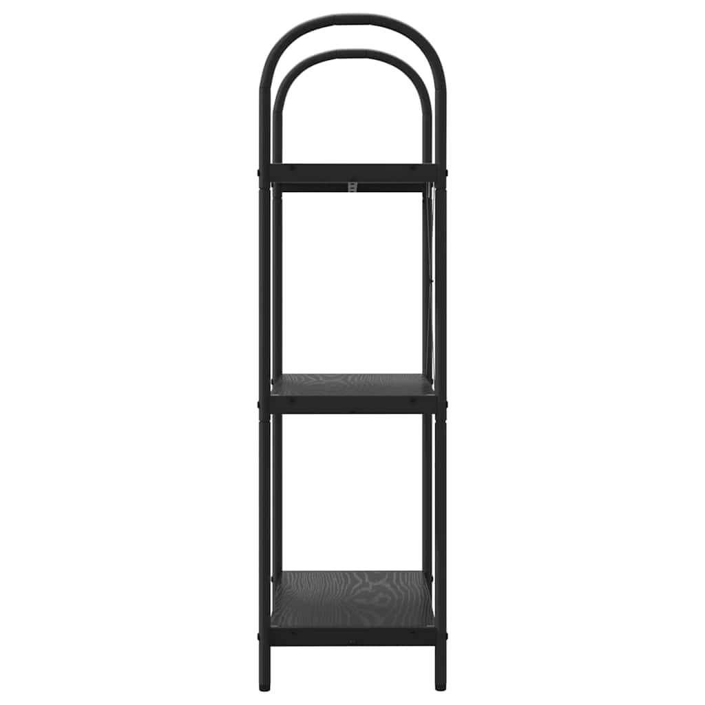 Bookshelf 3-Tier 60 x 30 x 109 cm Engineered wood Black Oak