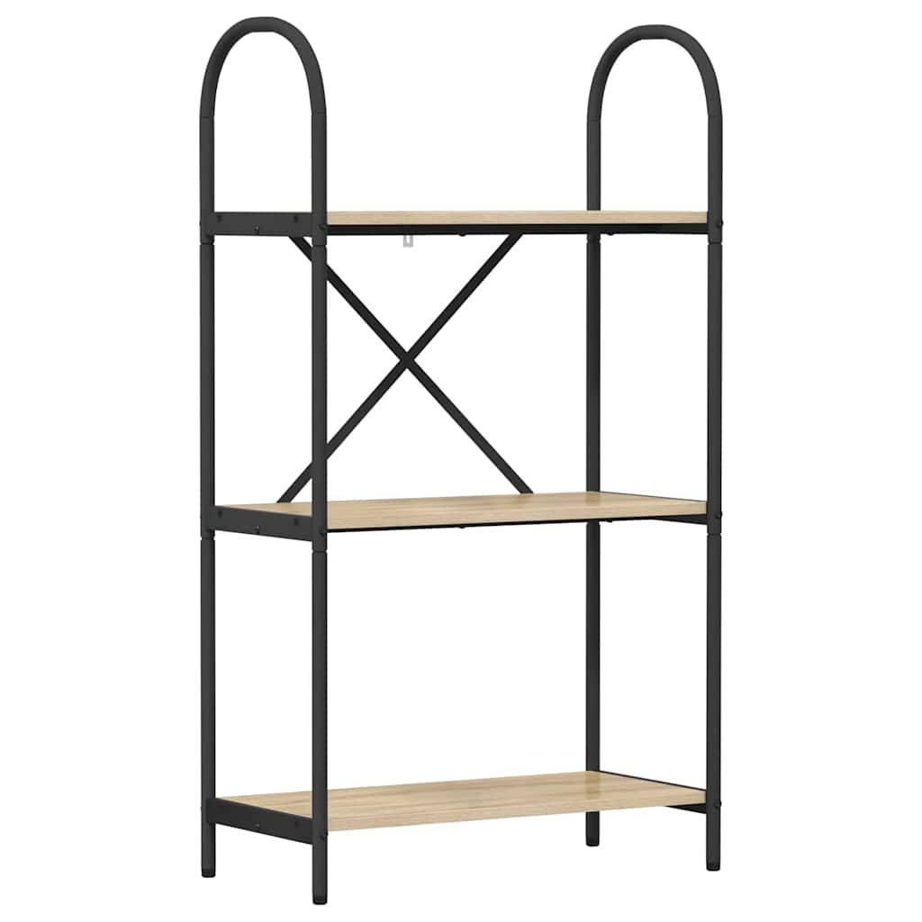 Bookshelf 3-Tier 60 x 30 x 109 cm Engineered wood Sonoma Oak