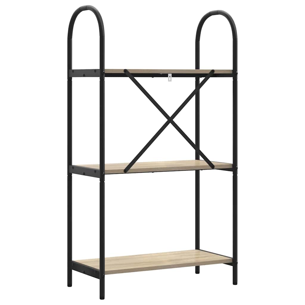 Bookshelf 3-Tier 60 x 30 x 109 cm Engineered wood Sonoma Oak