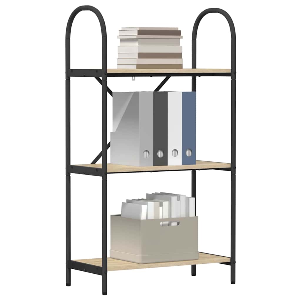 Bookshelf 3-Tier 60 x 30 x 109 cm Engineered wood Sonoma Oak
