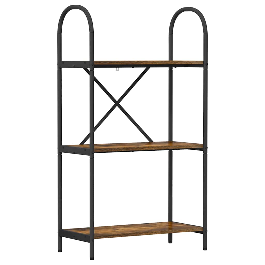 Bookshelf 3-Tier 60 x 30 x 109 cm Engineered wood Smoked Oak