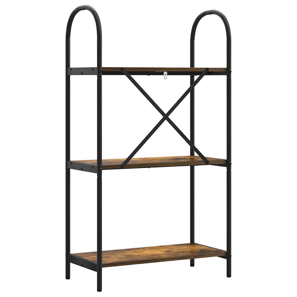 Bookshelf 3-Tier 60 x 30 x 109 cm Engineered wood Smoked Oak