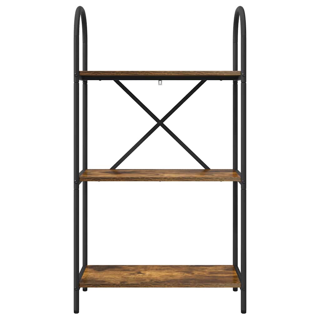 Bookshelf 3-Tier 60 x 30 x 109 cm Engineered wood Smoked Oak