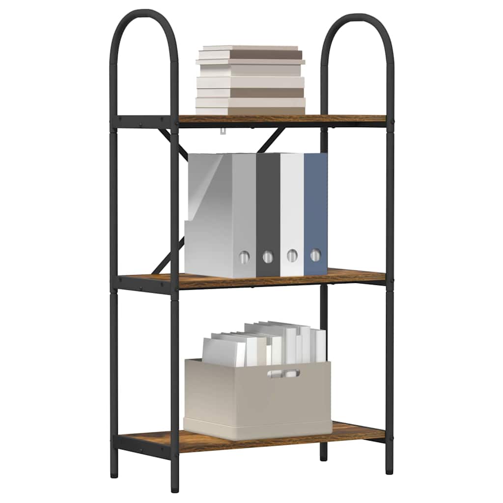 Bookshelf 3-Tier 60 x 30 x 109 cm Engineered wood Smoked Oak