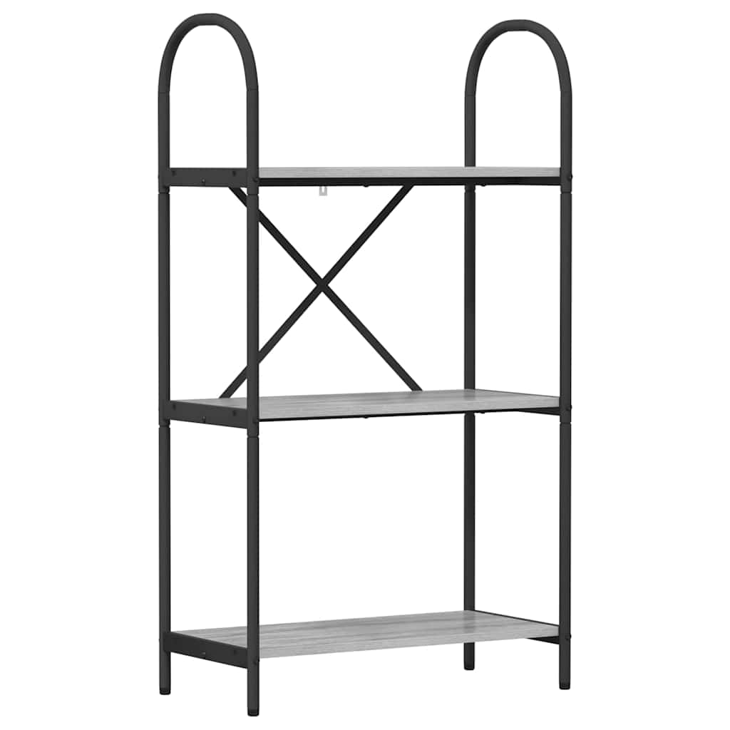 Bookshelf 3-Tier 60 x 30 x 109 cm Engineered wood Grey Sonoma