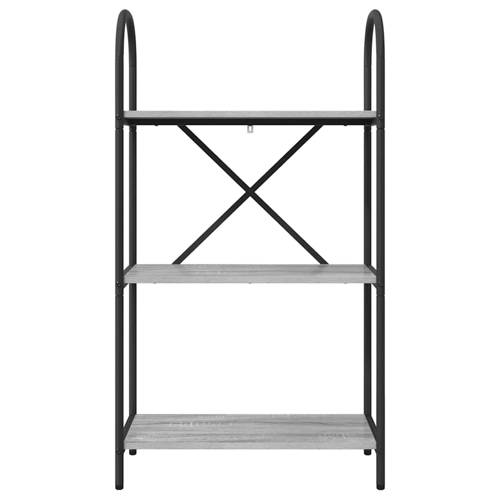 Bookshelf 3-Tier 60 x 30 x 109 cm Engineered wood Grey Sonoma