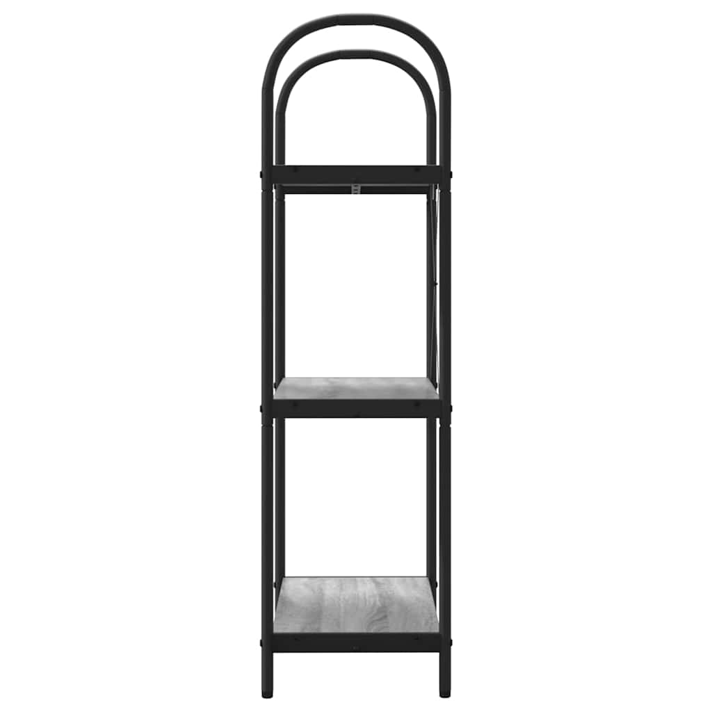 Bookshelf 3-Tier 60 x 30 x 109 cm Engineered wood Grey Sonoma