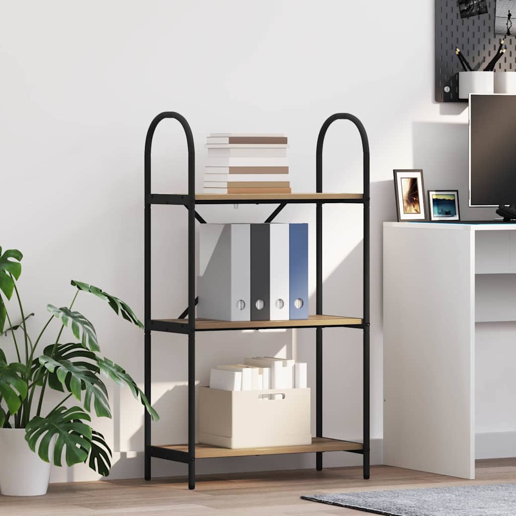 Bookshelf 3-Tier 60 x 30 x 109 cm Engineered wood Artisan Oak