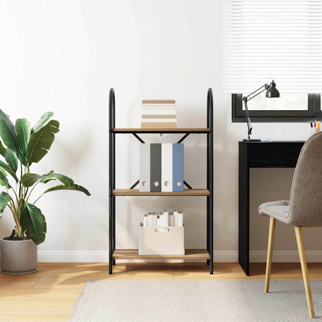 Bookshelf 3-Tier 60 x 30 x 109 cm Engineered wood Artisan Oak