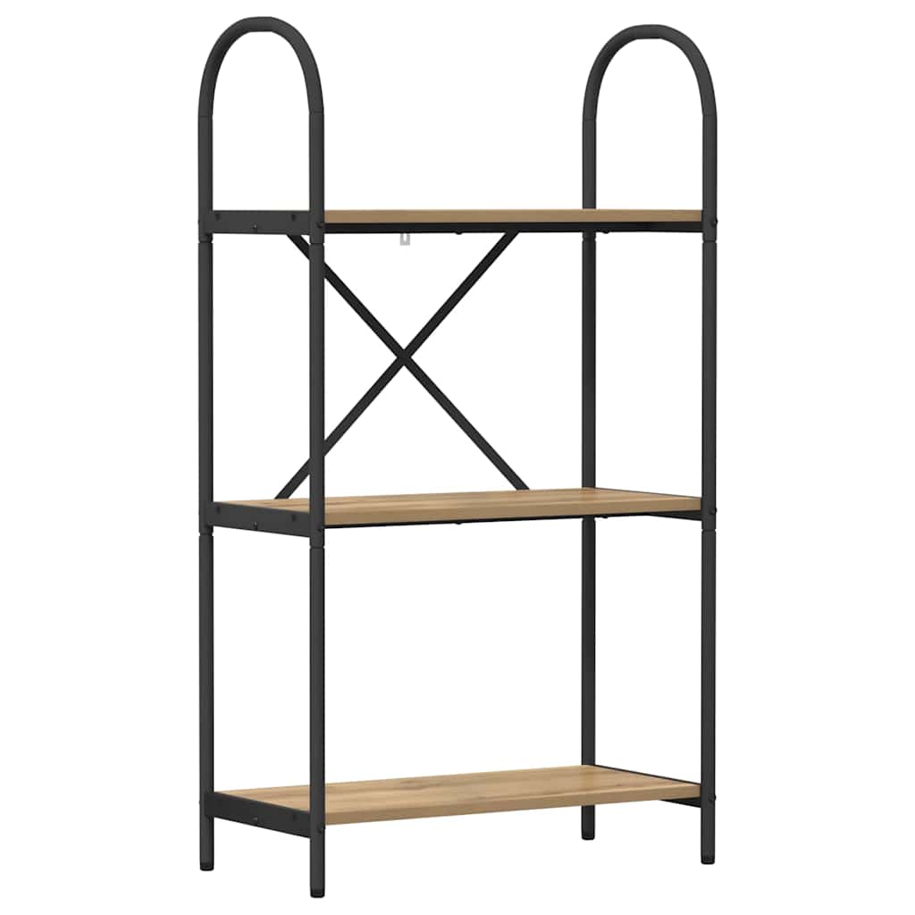 Bookshelf 3-Tier 60 x 30 x 109 cm Engineered wood Artisan Oak