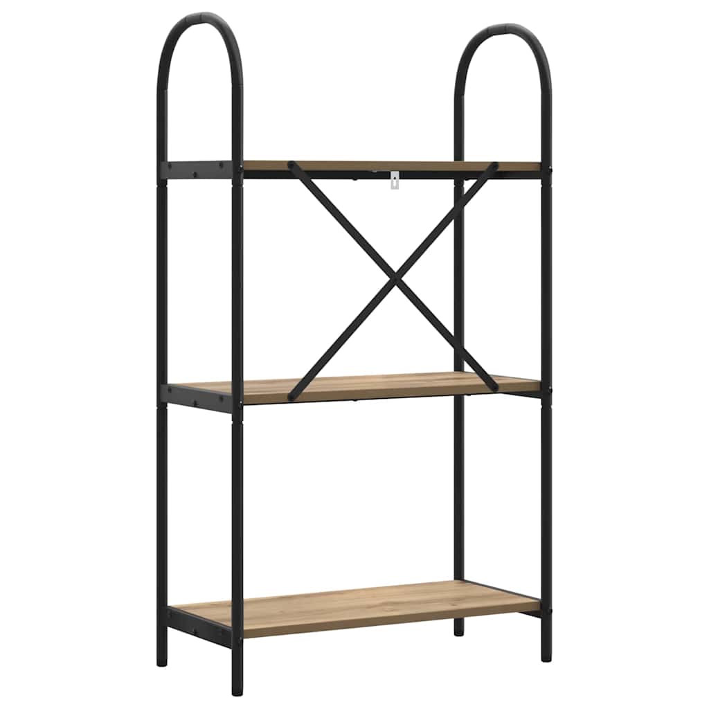 Bookshelf 3-Tier 60 x 30 x 109 cm Engineered wood Artisan Oak