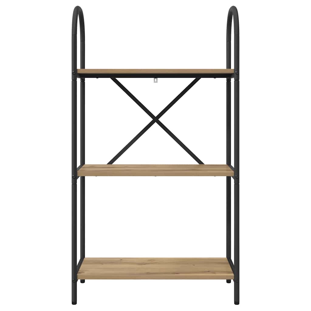 Bookshelf 3-Tier 60 x 30 x 109 cm Engineered wood Artisan Oak