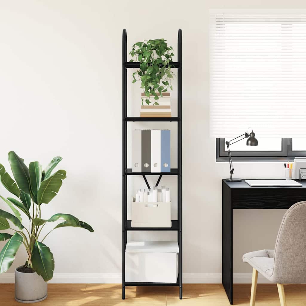Bookshelf 5-Tier 40 x 30 x 183 cm Engineered wood Black Oak