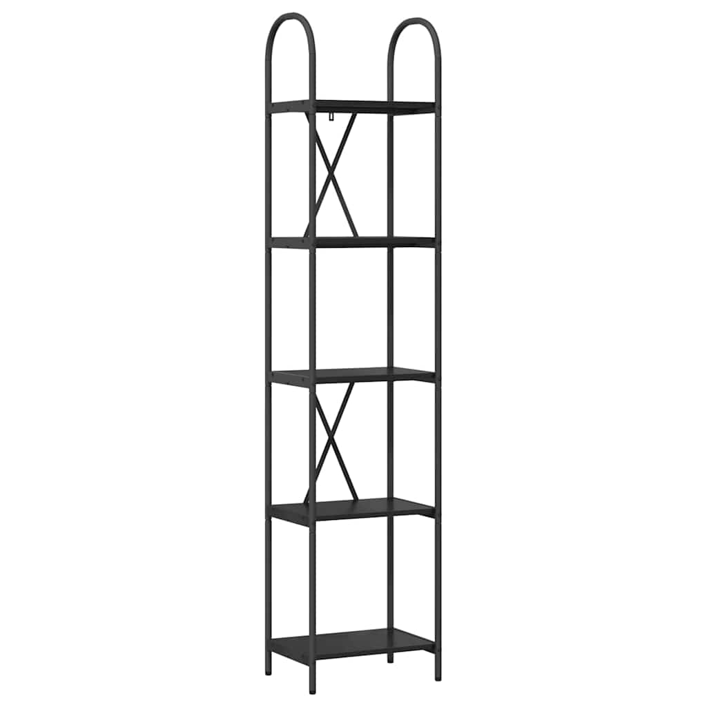 Bookshelf 5-Tier 40 x 30 x 183 cm Engineered wood Black Oak