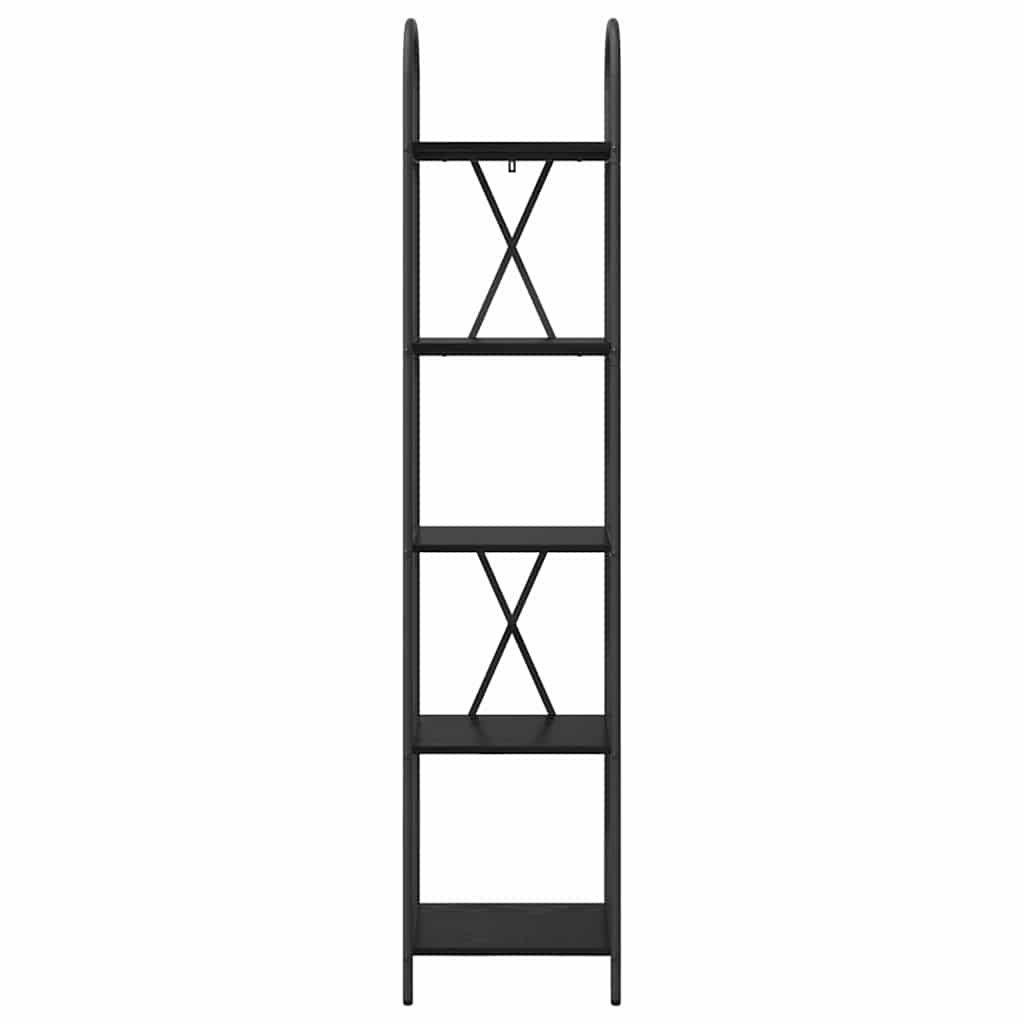 Bookshelf 5-Tier 40 x 30 x 183 cm Engineered wood Black Oak
