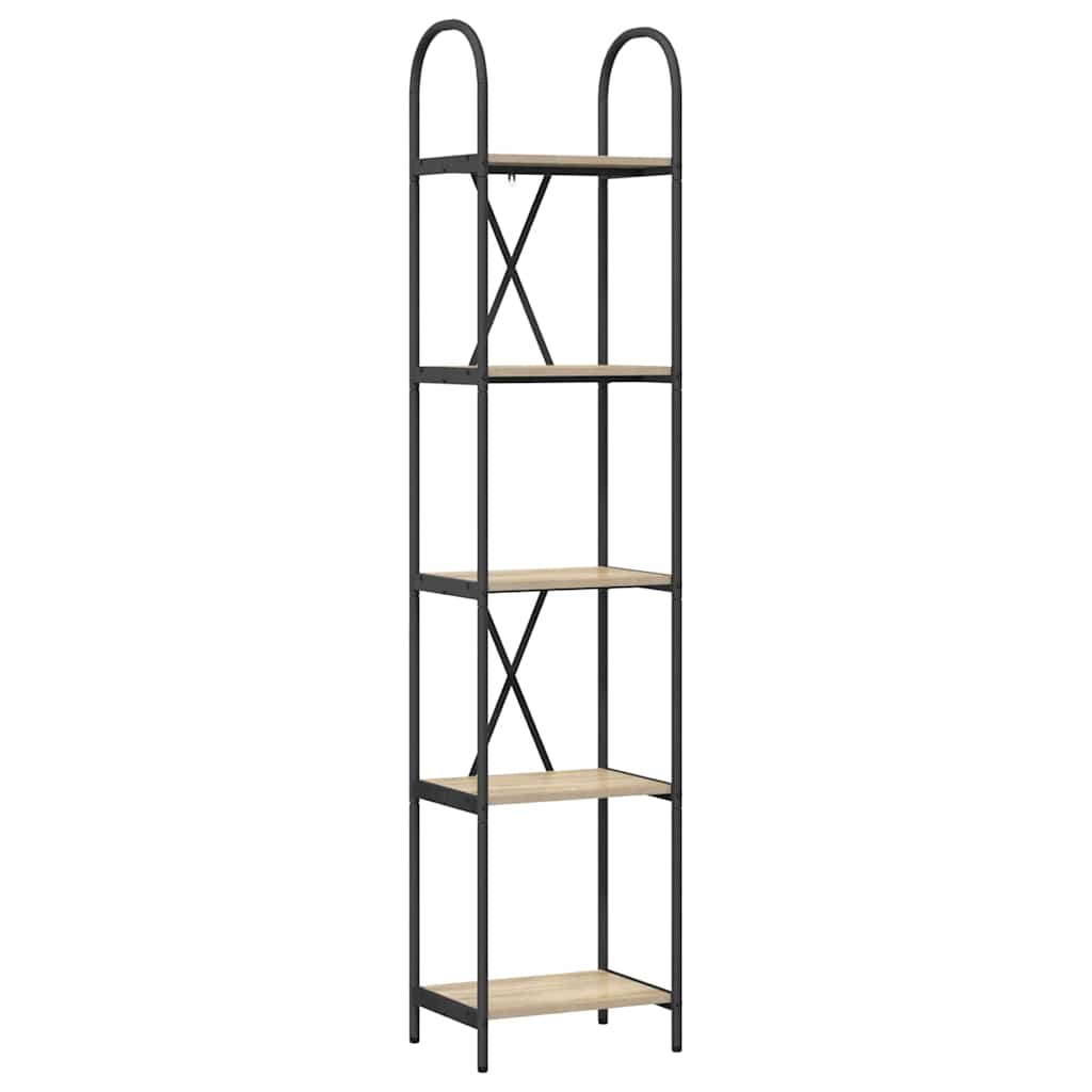 Bookshelf 5-Tier 40 x 30 x 183 cm Engineered wood Sonoma Oak