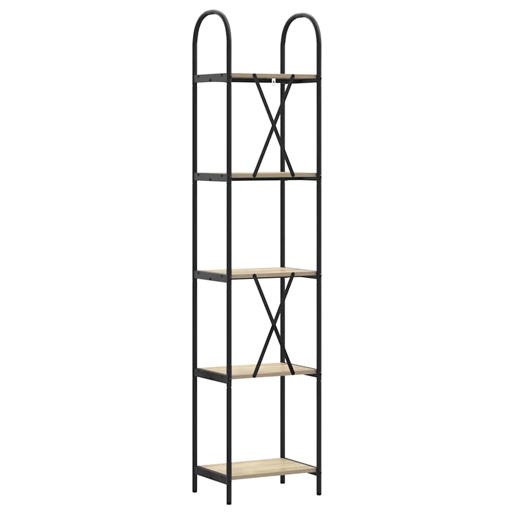 Bookshelf 5-Tier 40 x 30 x 183 cm Engineered wood Sonoma Oak