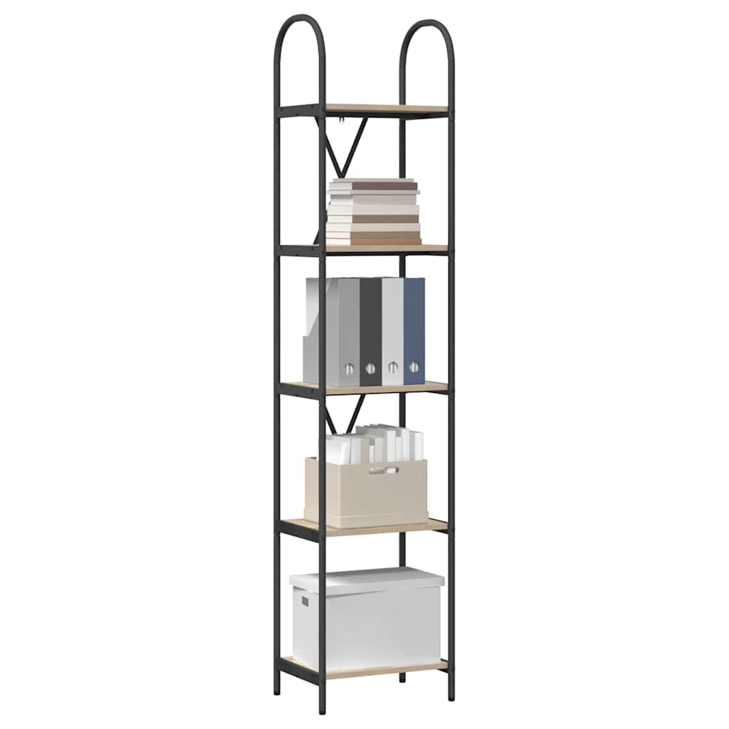 Bookshelf 5-Tier 40 x 30 x 183 cm Engineered wood Sonoma Oak