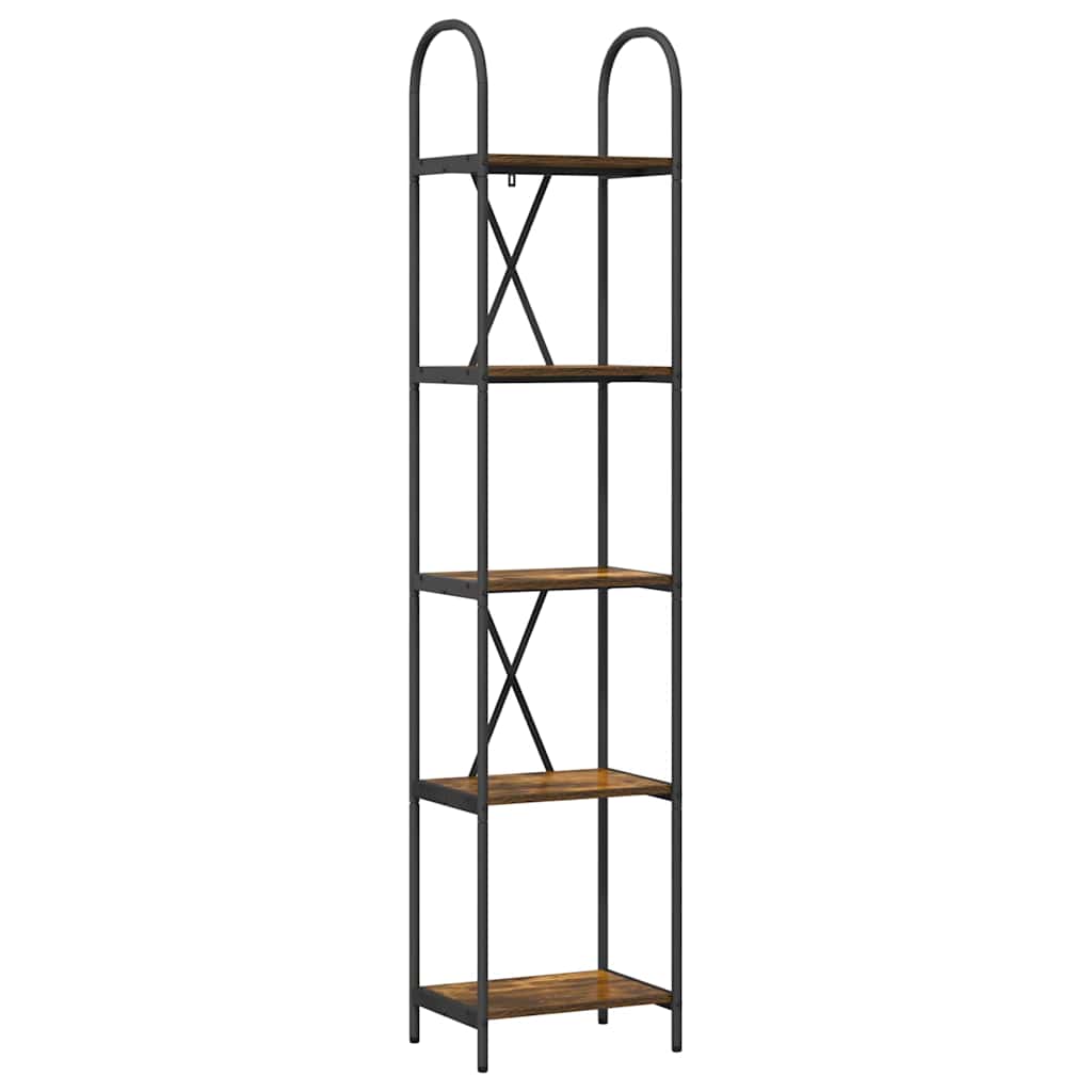 Bookshelf 5-Tier 40 x 30 x 183 cm Engineered wood Smoked Oak