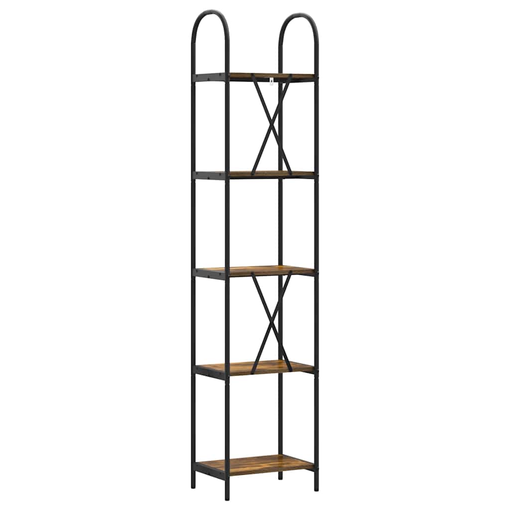 Bookshelf 5-Tier 40 x 30 x 183 cm Engineered wood Smoked Oak