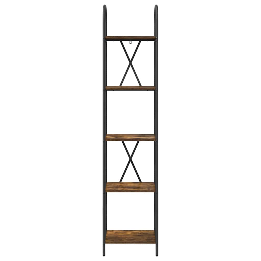 Bookshelf 5-Tier 40 x 30 x 183 cm Engineered wood Smoked Oak