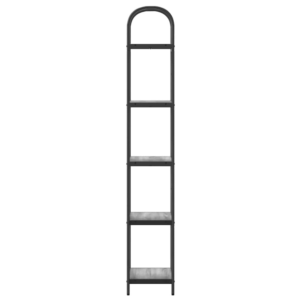 Bookshelf 5-Tier 40 x 30 x 183 cm Engineered wood Grey Sonoma