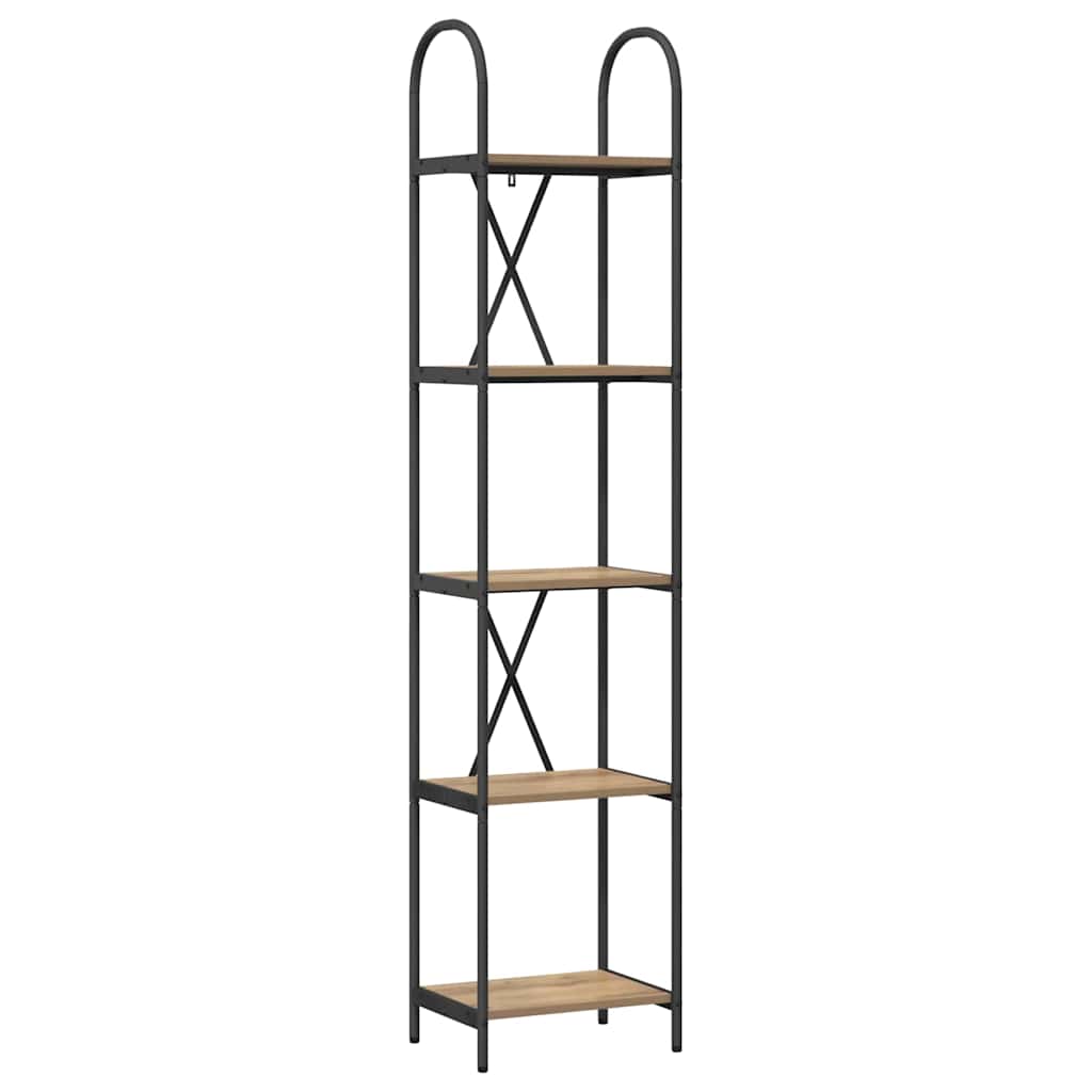 Bookshelf 5-Tier 40 x 30 x 183 cm Engineered wood Artisan Oak