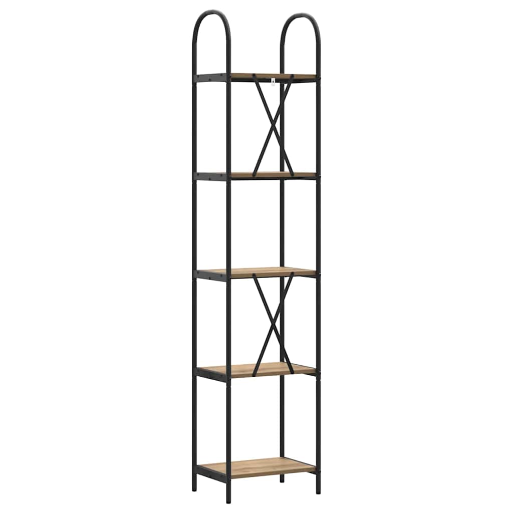 Bookshelf 5-Tier 40 x 30 x 183 cm Engineered wood Artisan Oak