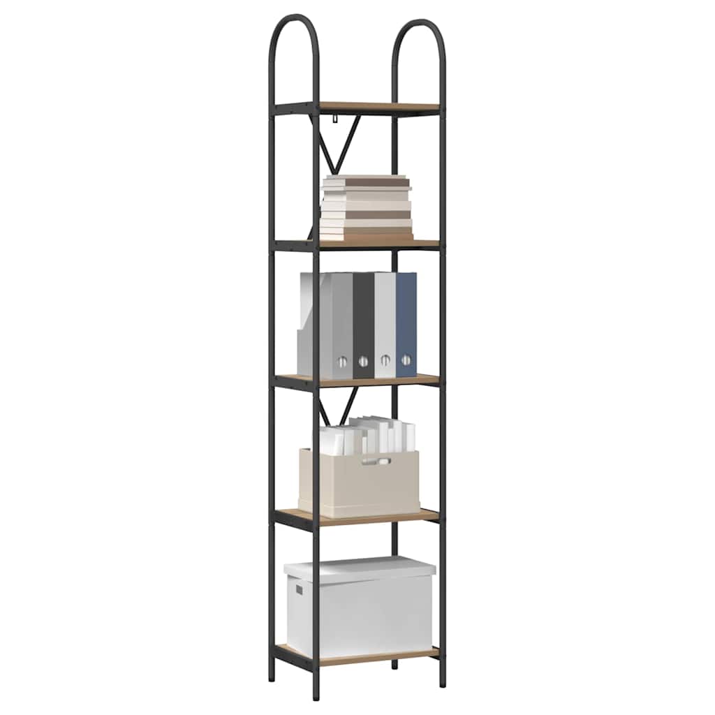 Bookshelf 5-Tier 40 x 30 x 183 cm Engineered wood Artisan Oak