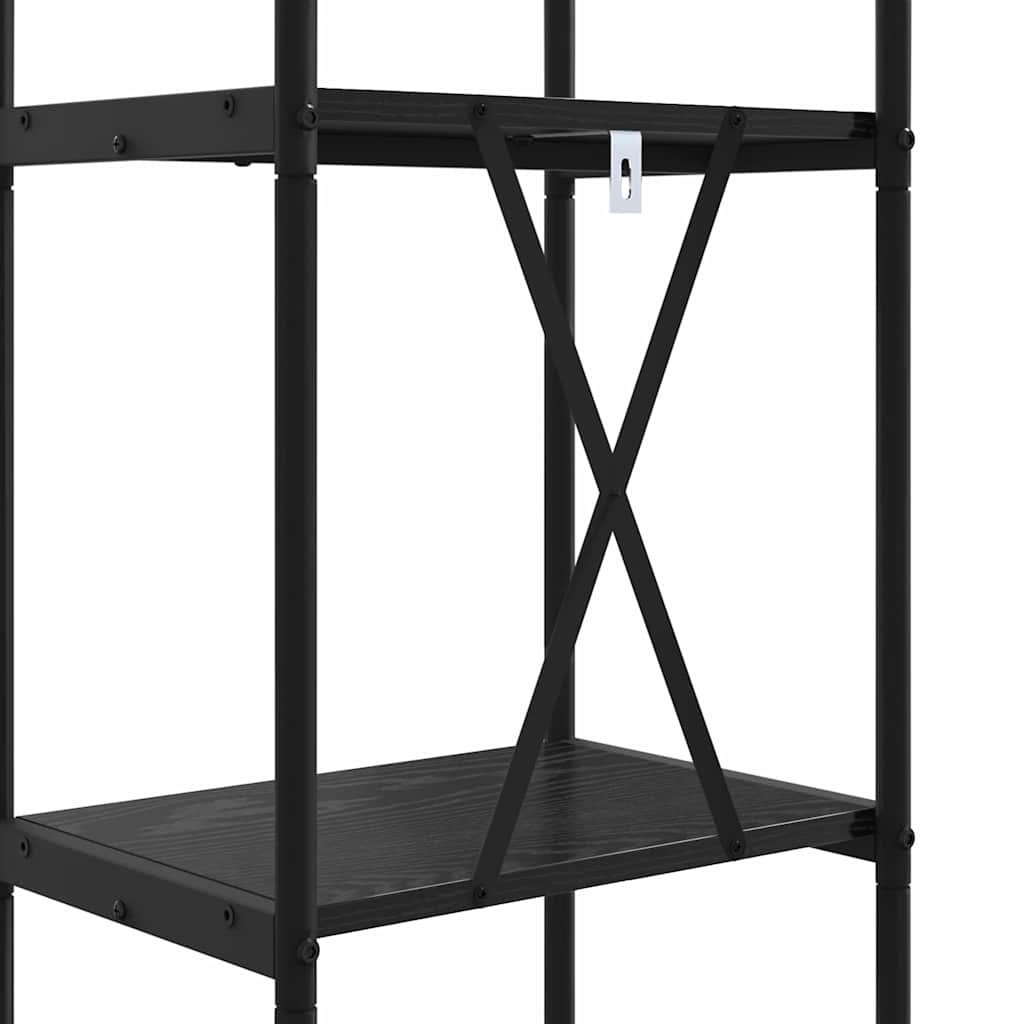 Bookshelf 4-Tier 40 x 30 x 146 cm Engineered wood Black Oak