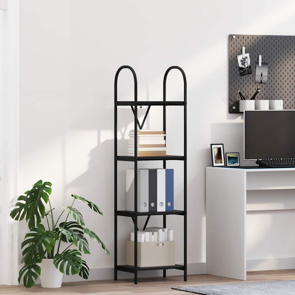 Bookshelf 4-Tier 40 x 30 x 146 cm Engineered wood Black Oak