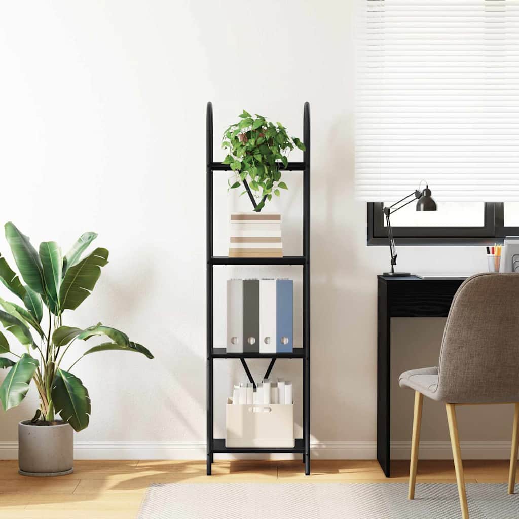 Bookshelf 4-Tier 40 x 30 x 146 cm Engineered wood Black Oak