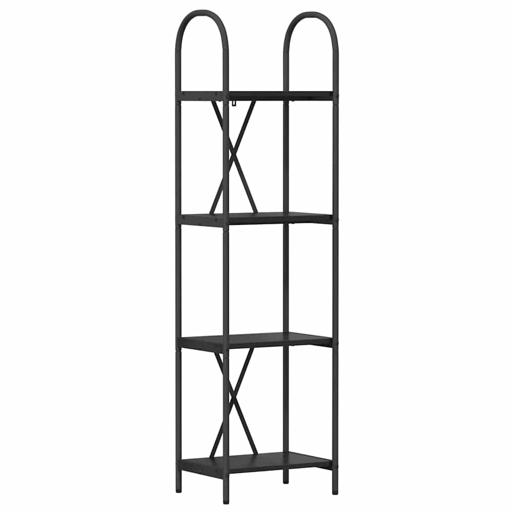 Bookshelf 4-Tier 40 x 30 x 146 cm Engineered wood Black Oak