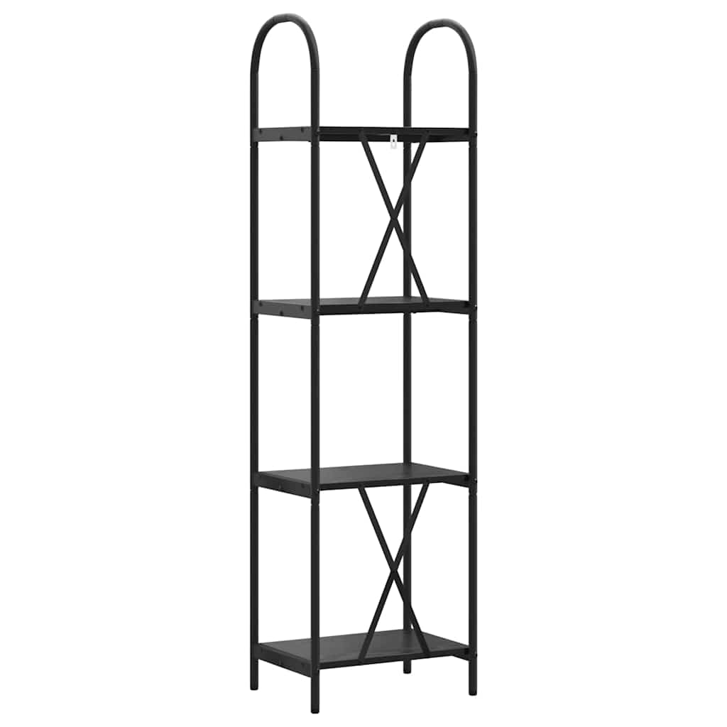 Bookshelf 4-Tier 40 x 30 x 146 cm Engineered wood Black Oak
