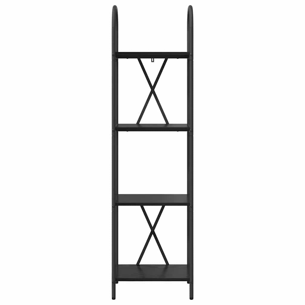 Bookshelf 4-Tier 40 x 30 x 146 cm Engineered wood Black Oak