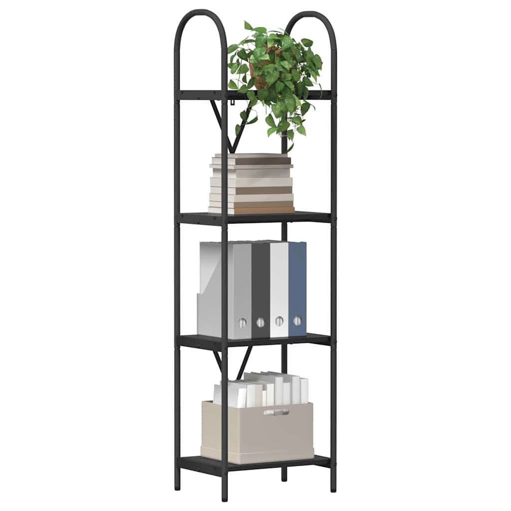 Bookshelf 4-Tier 40 x 30 x 146 cm Engineered wood Black Oak