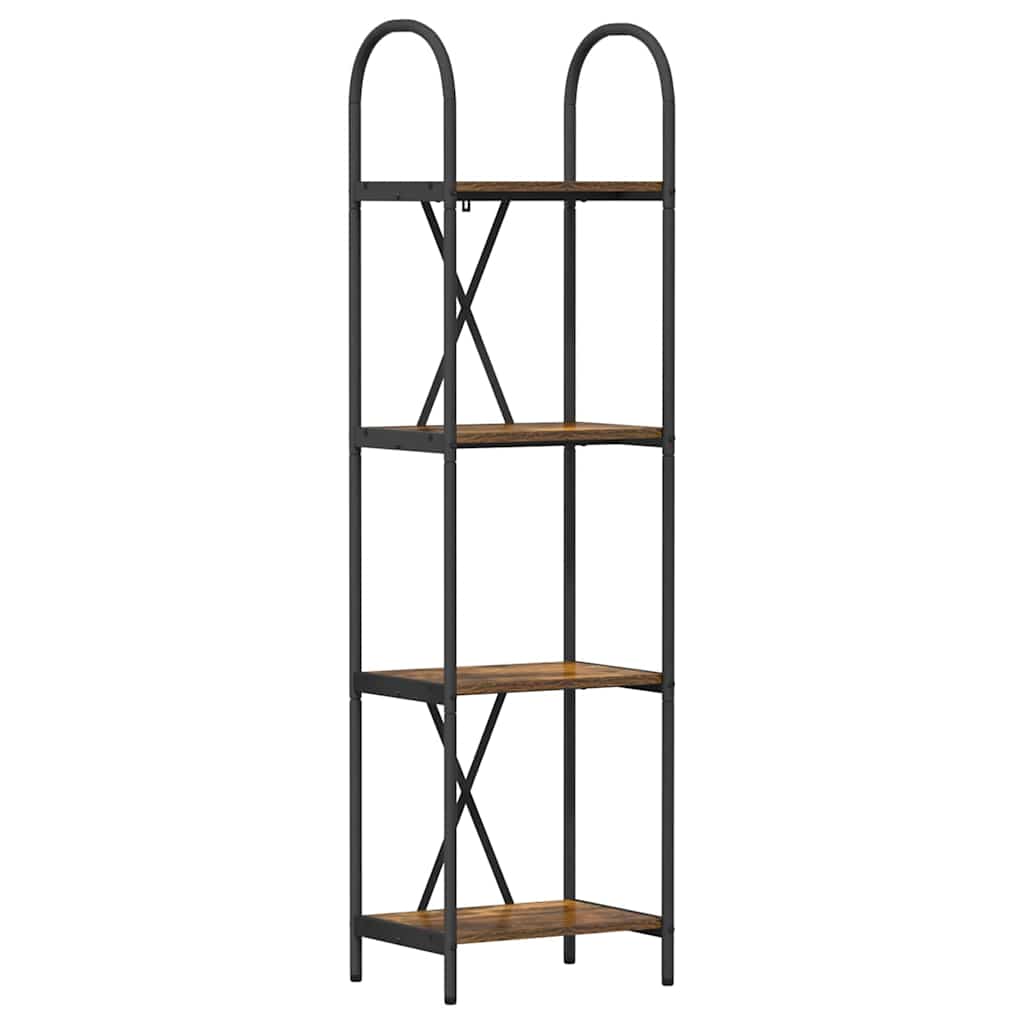 Bookshelf 4-Tier 40 x 30 x 146 cm Engineered wood Smoked Oak