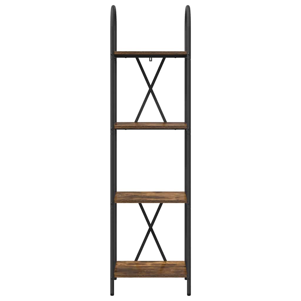 Bookshelf 4-Tier 40 x 30 x 146 cm Engineered wood Smoked Oak