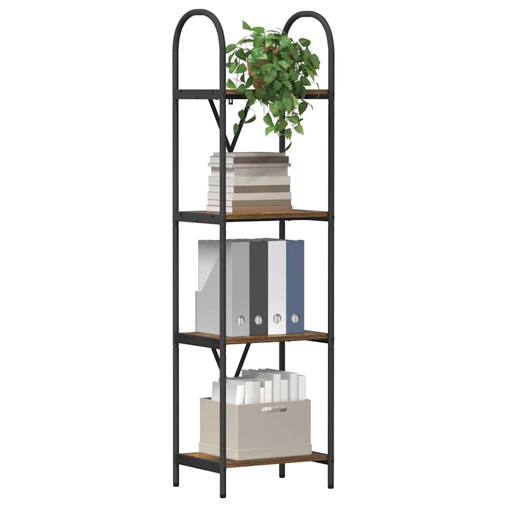 Bookshelf 4-Tier 40 x 30 x 146 cm Engineered wood Smoked Oak