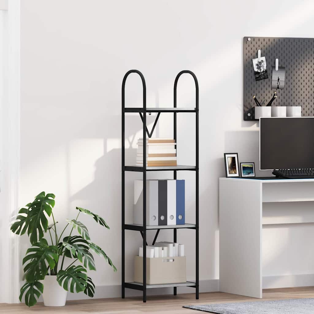 Bookshelf 4-Tier 40 x 30 x 146 cm Engineered wood Grey Sonoma